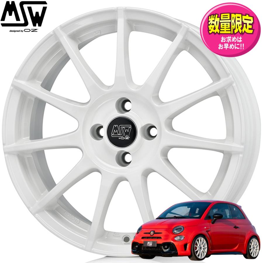 ★限定品希少カラー★OZ MSW85-II 17ｘ7.0 +35 4H/98 ホワイト（WH）85-54T ｘ4本 ※アバルト(ABARTH)595/500/500e/695/フィアット(FIAT)500/500e ※17インチ 7J